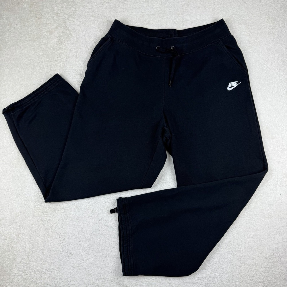 Nike‎ Club Fleece Sweatpants Mens XL Black Swoosh 853934-010 Open Hem Unisex